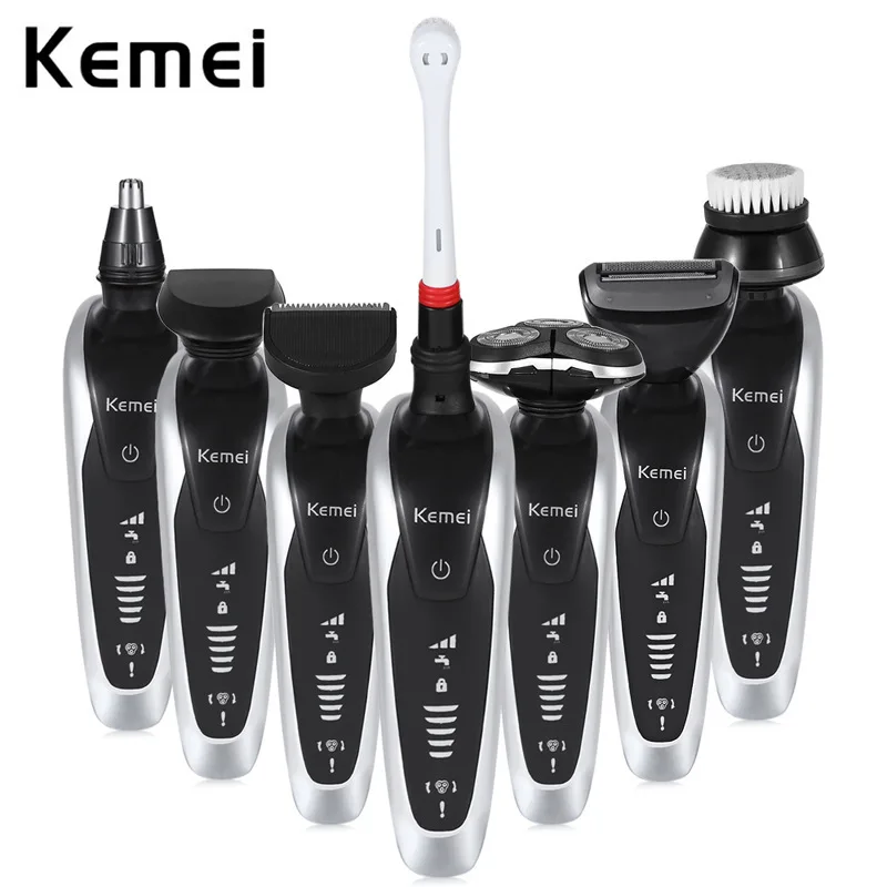 Kemei 7 in 1 Men's 3D Electric Shaver Beard Trimmer Rechargeable Razor for Men Shaving Machine Face Care electric razor | Бытовая