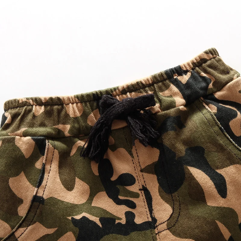 Высококачественные хлопковые детские брюки для мальчиков камуфляжные