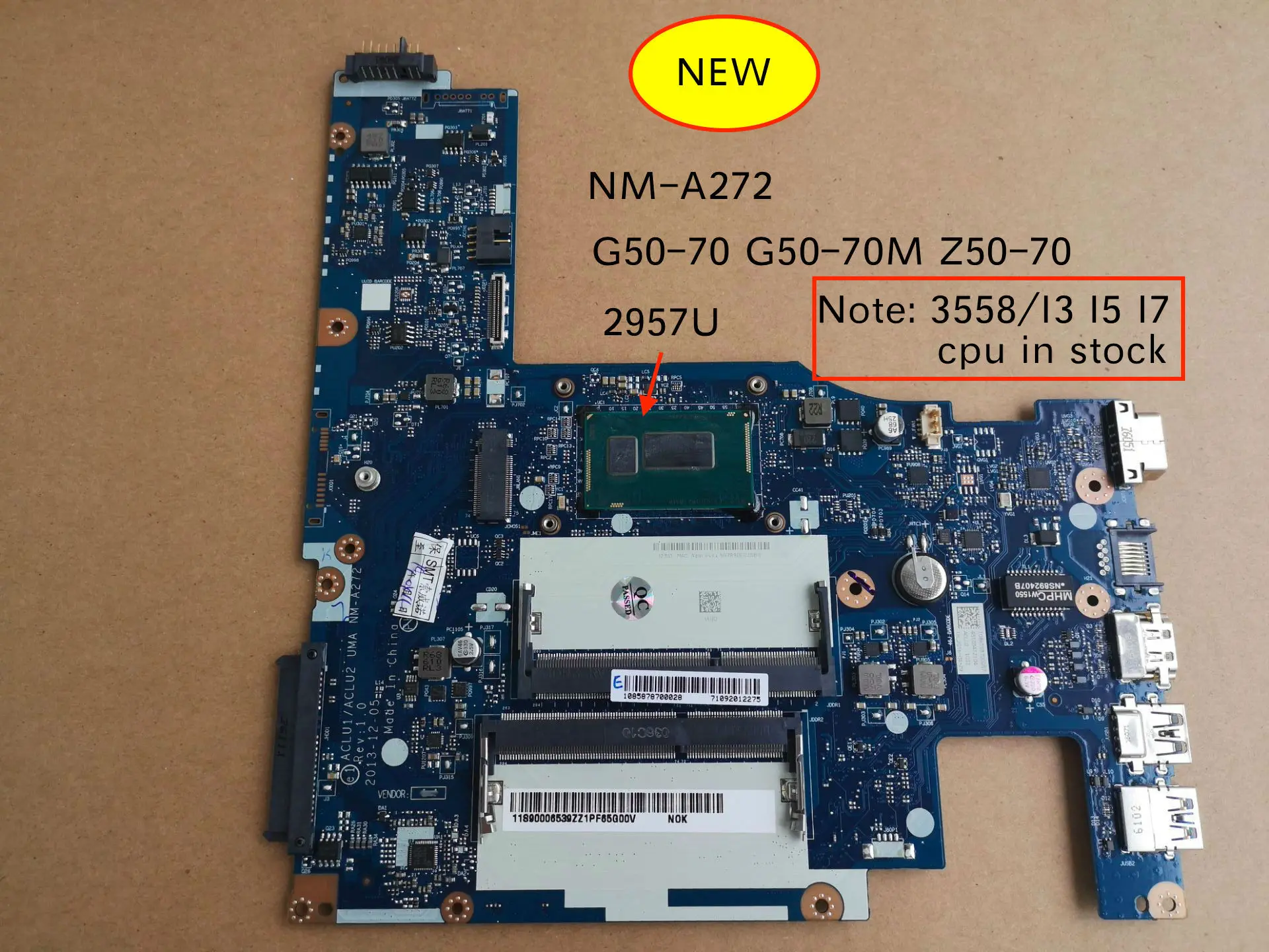 Натуральная для lenovo ACLU1/ACLU2 UMA NM-A272 G50-70 G50-70m z50-70 материнская плата