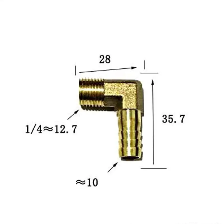 DN8 1/4 &quotBSP Male Fit 10 мм ID шланг локоть хомут фитинг латунный Соединительный адаптер |