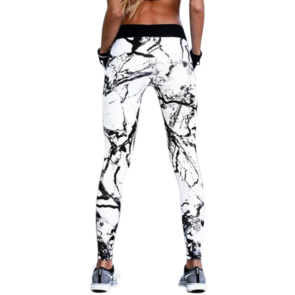 White Moda фитнес feminino летние новые спортивные Леггинсы для йоги с 3d принтом для женщин тренировочные с высокой талией эластичные леггинсы Mayas Para Mujer - Цвет: White