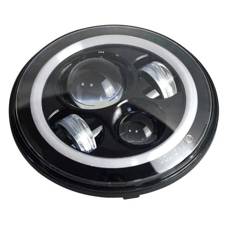 Круглый светодиодный фары Белый Halo Ring Angel Eyes Янтарный указатель поворота для Jeep