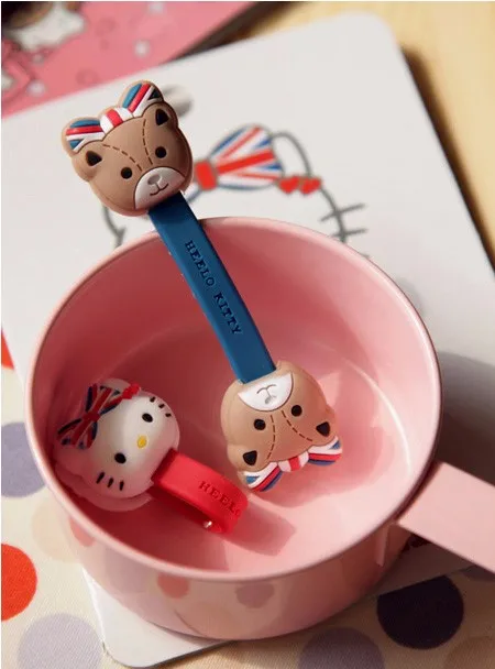 Силиконовый уплотнительный зажим Kawaii Kitty Cat. Опрятные уплотнительные зажимы для хранения. Намоточный шнур для наушников, органайзер, держатель для провода