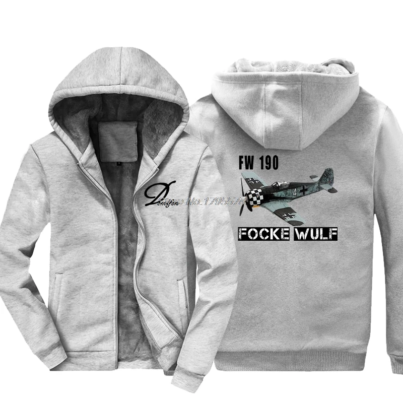 Новая зимняя Крутая толстовка с капюшоном модель Fw 190 года немецкий самолет
