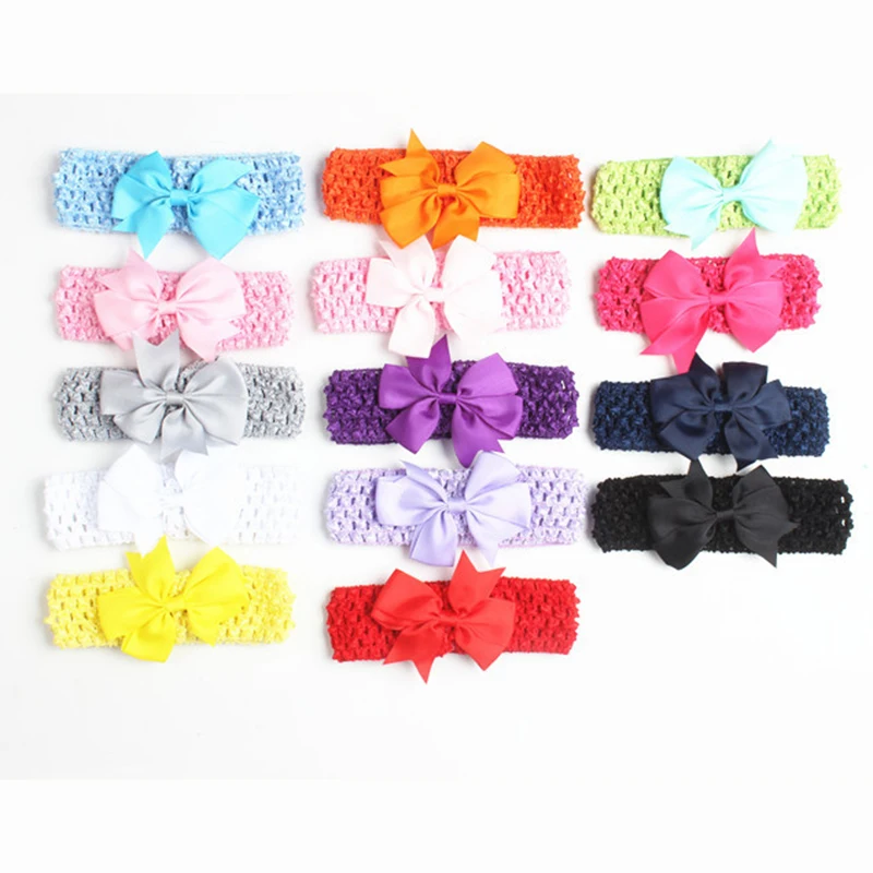 Повязка на голову с широким бантом для девочек эластичная резинка волос повязка