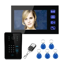 free shippingtouch key 7 tft rfid password video door phone intercom system with ir cut 1000 tv line access control system