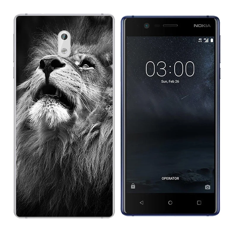 Мягкий ТПУ для Nokia 3 чехол Nokia3 Силиконовая задняя крышка кошачий пейзаж Чехлы