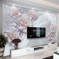european style 3d stereoscopic jewelry flowers photo wallpaper living room tv backdrop wall mural luxury home decor wall papers