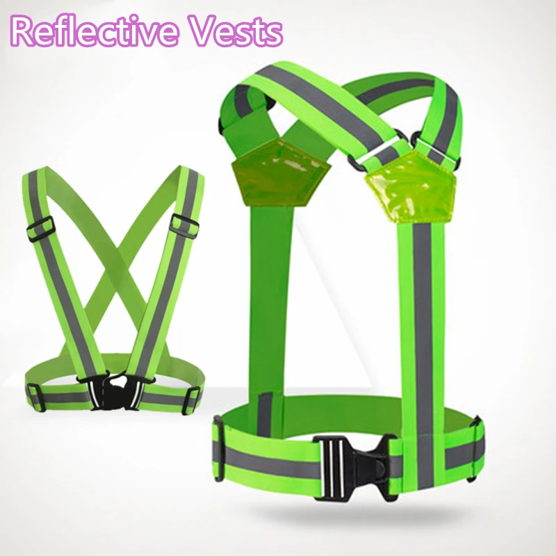 High Visibility Unisex Outdoor Adjustable Reflective Elasticity Safety Vest Fit Running Cycling Sport Clothes Jogging | Безопасность и