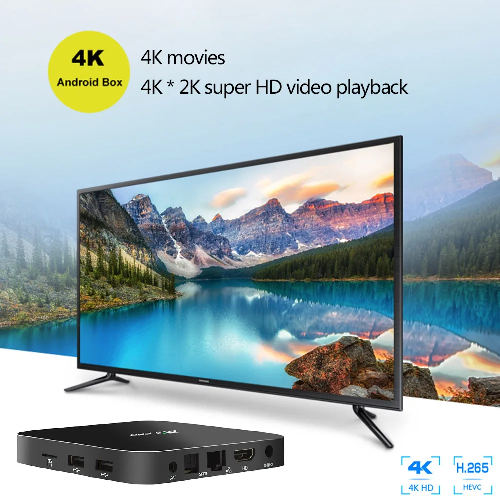 TX3 Pro Smart tv Box 1 + 8 Гб Android 7 четырехъядерный Amlogic S905W 17 полностью загруженный