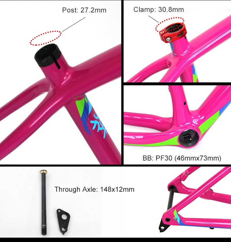 EPIC логотип полный углеродного волокна MTB рама велосипеда 29e 27,5 er 650b в 1" /17" с через Axile 148x12 мм UD матовый/глянцевый