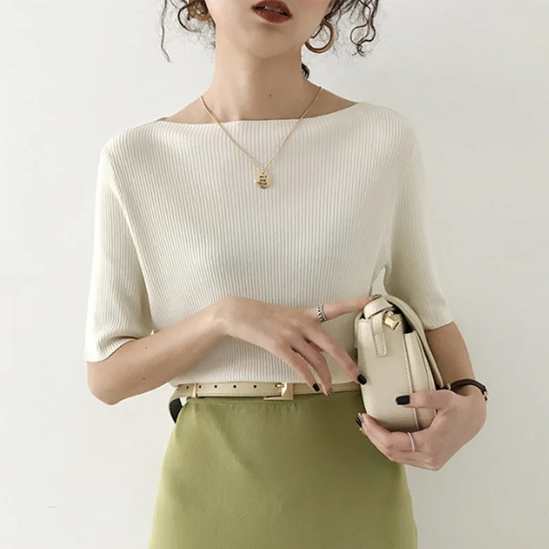 Новинка 2020 летние женские рубашки трикотажные женская модная одежда ребристые T01