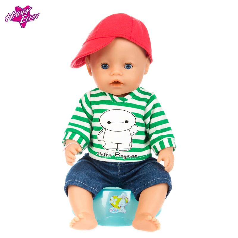 Baby New Born Doll Clothes Fit 43cm Cute Sport Top+Pants Suit Children Birthday Gifts | Игрушки и хобби
