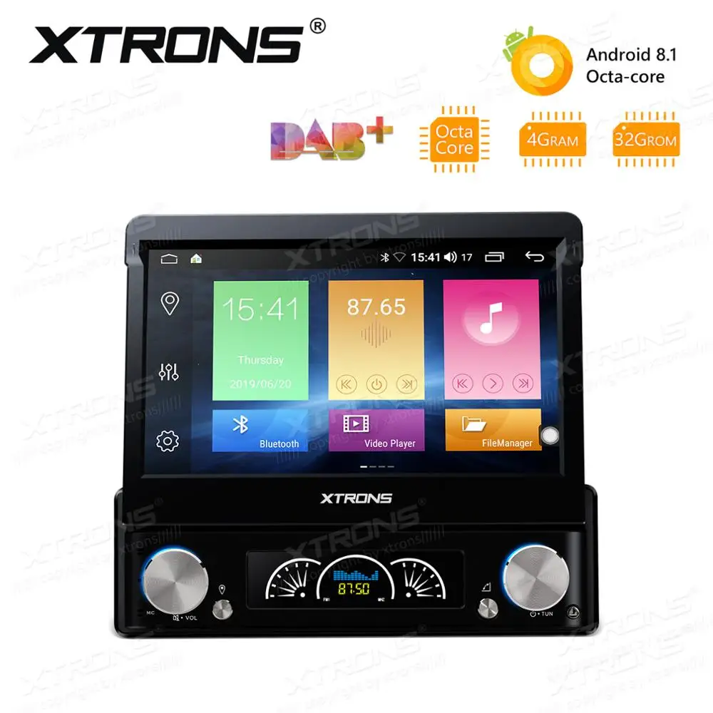 XTRONS Универсальный " Android 8,1 One 1 Din радио автомобильный стерео dvd-плеер DSP RCA USB 1080P gps навигация рулевое колесо wifi OBD