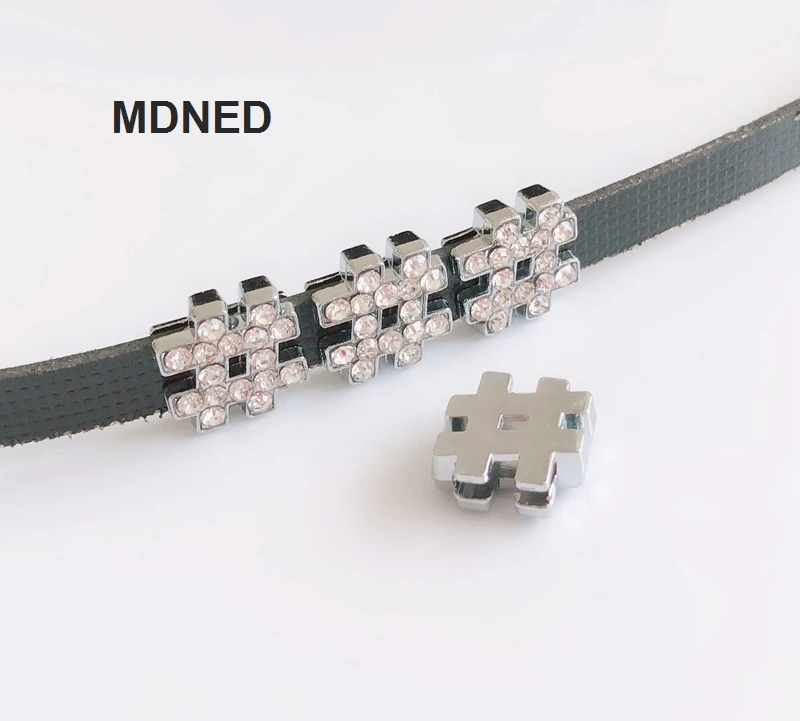 10pcs DIY accessory Rhinestone 8mm #Note Slide Charms 8MM Collar Wristband | Украшения и аксессуары