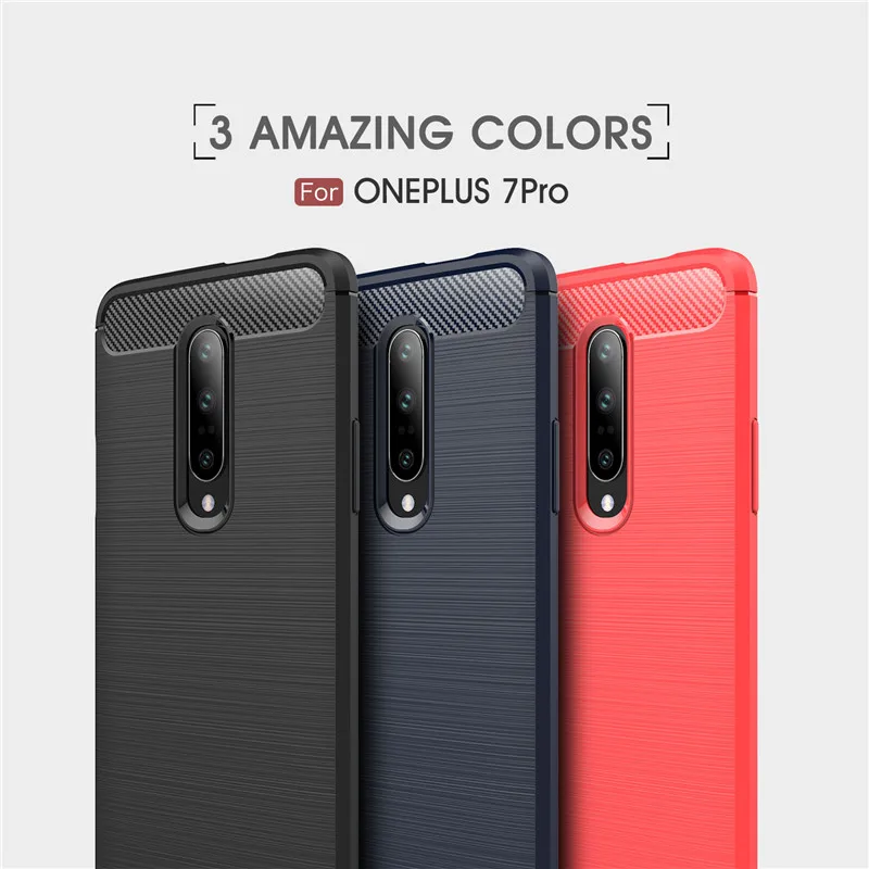 

For Oneplus7 Pro Case Carbon Fiber Tpu Silicone Soft Cover For Oneplus 7 Pro One Plus 7 Oneplus7 Seven A7000 7pro Phone Bag Case