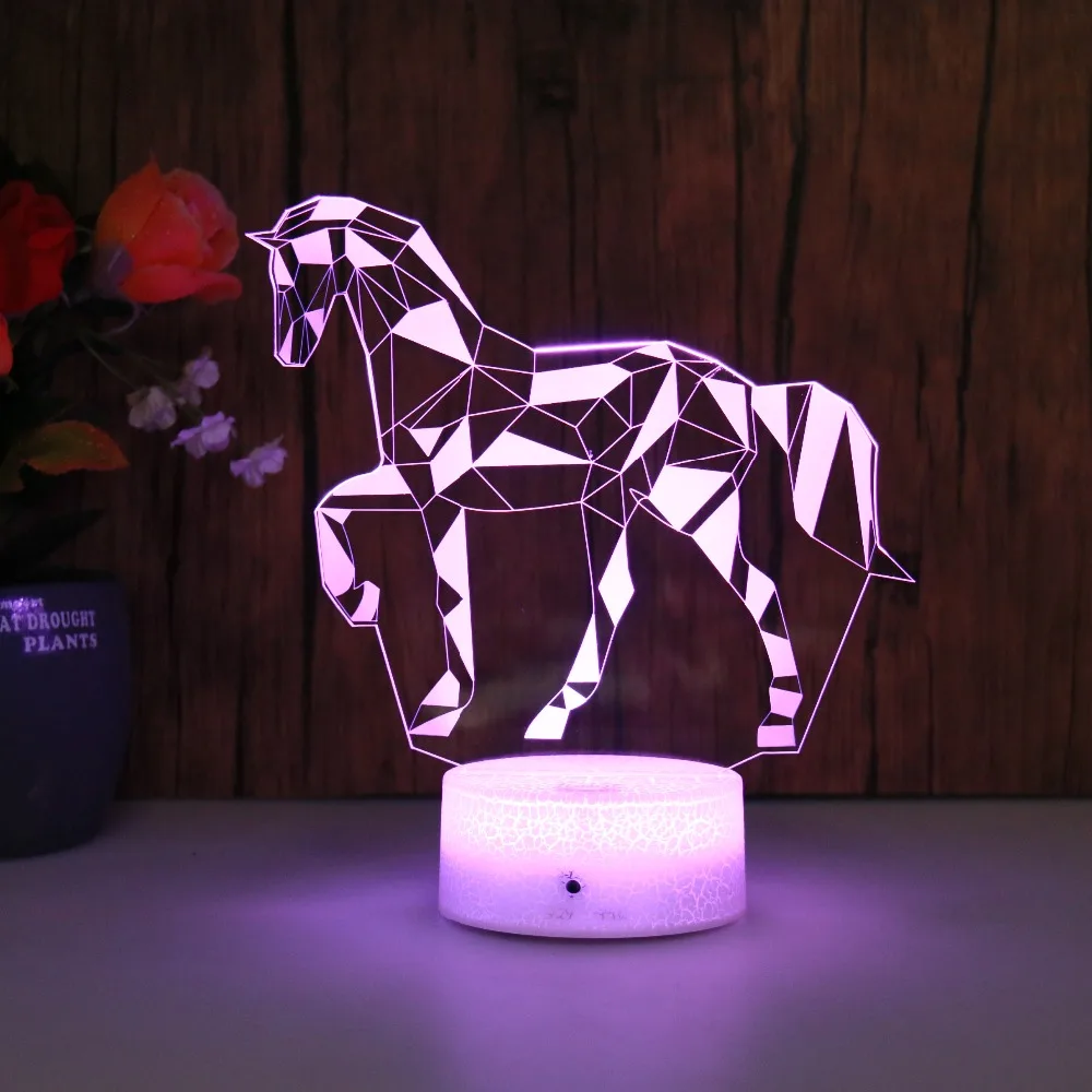 Прямая поставка крутой светильник Единорог 7 видов цветов Сенсорная трещина база