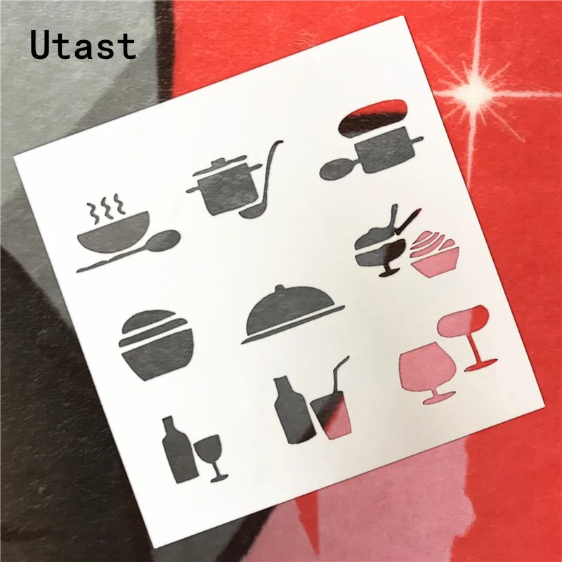 Пластиковые трафареты для наклеивания пищи напитков тортов творчества