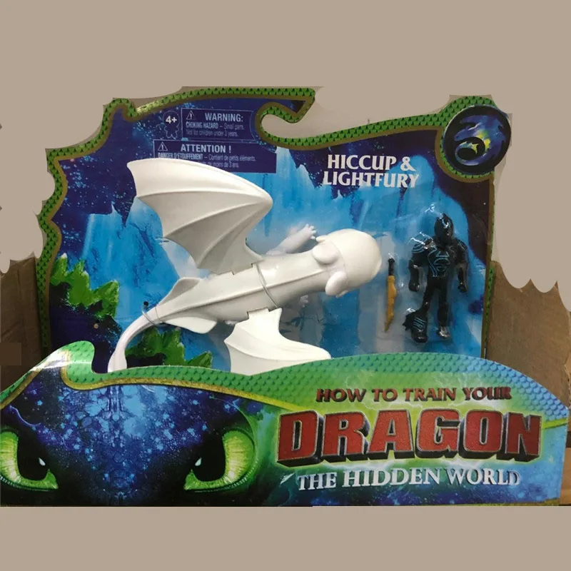 1 With box Светильник Fury Как приручить дракона 3 светильник Fury Беззубик куклы Decoration Toy дракон фигурки Рождественский подарок - Цвет: 1 With box