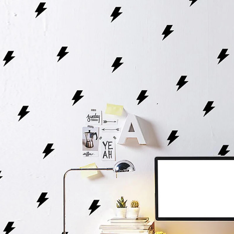 Мультяшный символ наклейки с молниями для детских комнат домашний декор стены в