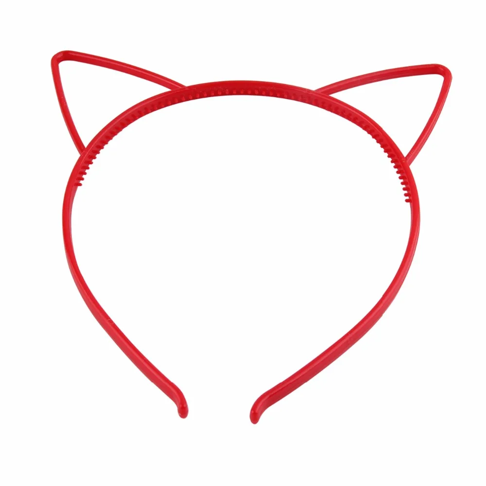 Haimeikang тапочки однотонного яркого Цвет Пластик кошка ободок с ушками принцессы резинки для волос с зубьями для девочек Детские аксессуары для волос