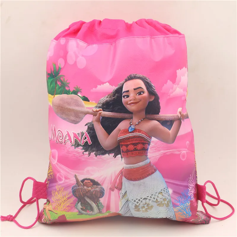 Синий/розовый Моана мультфильм ткань шнурок мешок детей день рождения украшения
