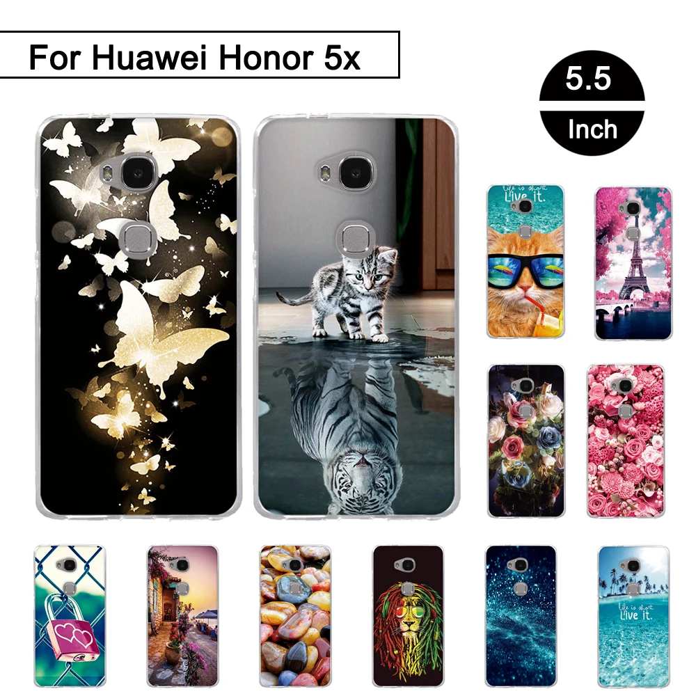 Чехол накладка для Huawei Honor 5X X5 GR5 5 дюйма чехол из ТПУ телефона X 5x силиконовые чехлы