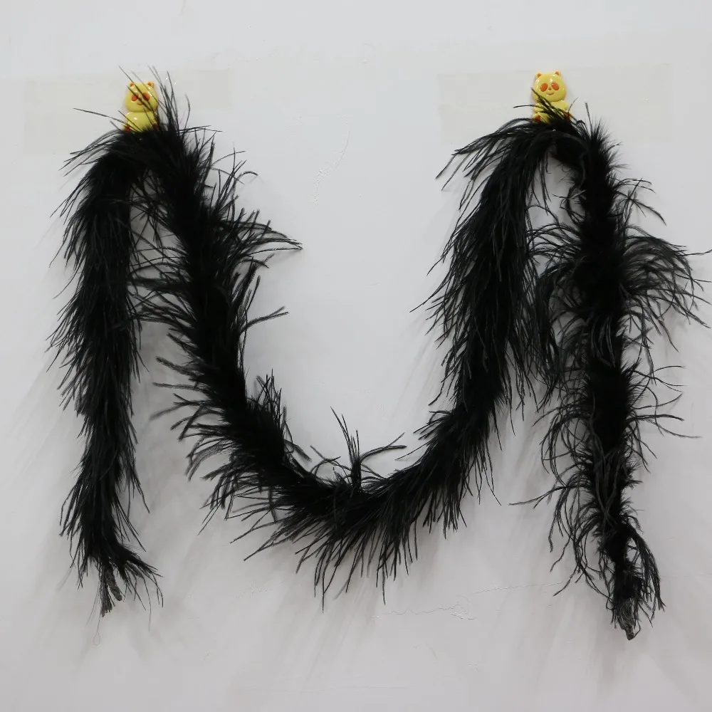 Костюм боа из белого страусиного пера в полоску черного цвета 24 цвета|white ostrich