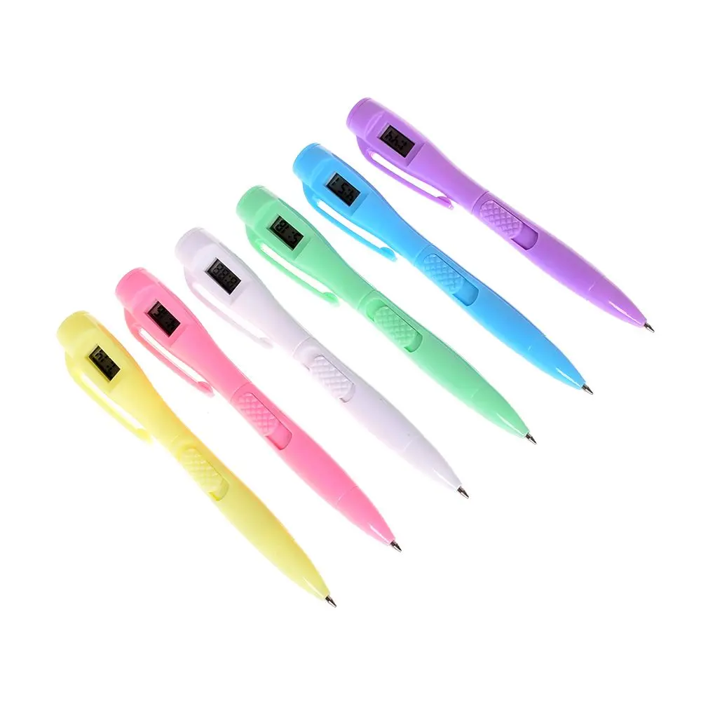 

1Pcs Novelty Ballpoint Pen with Digital Clock Electronic Pen Exam Pens Watch Pen School Office Supply