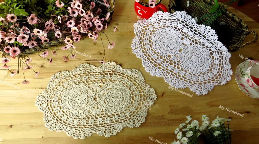 Новый Дизайн 4 шт. 100% хлопок ручной работы крючком салфетки для DIY стол чашки