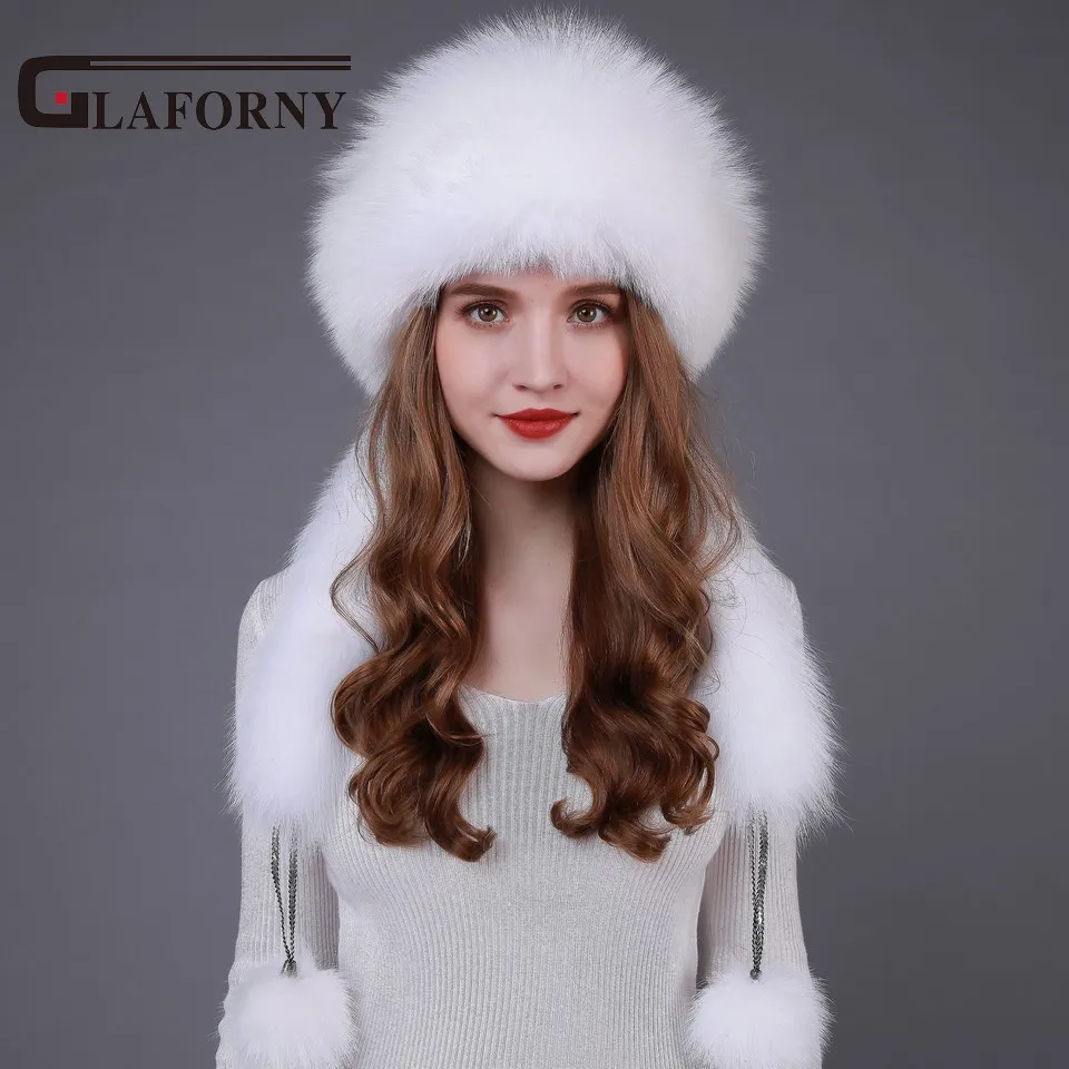 Glaforny 2018 новый дизайн шапки из лисьего меха с кроличьим мехом Топы меховой шарф