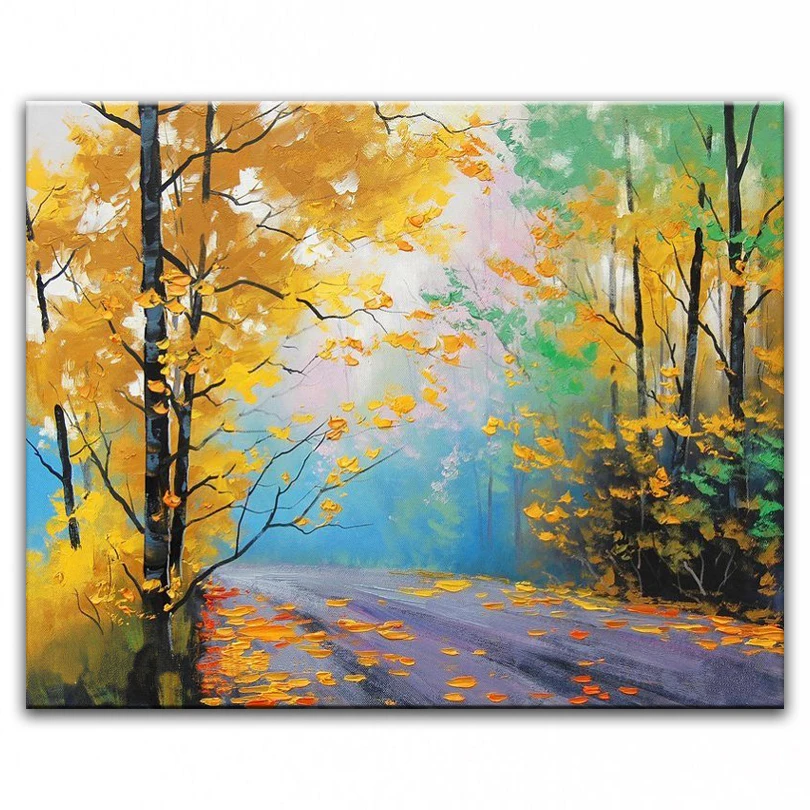 

100% hand painted oil painting Home decoration high quality landscape painting pictures DM16071903