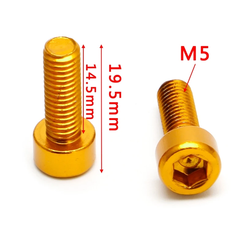 1 пара болтов для бутылки с водой болты M5 из алюминиевого сплава шестигранные - Фото №1