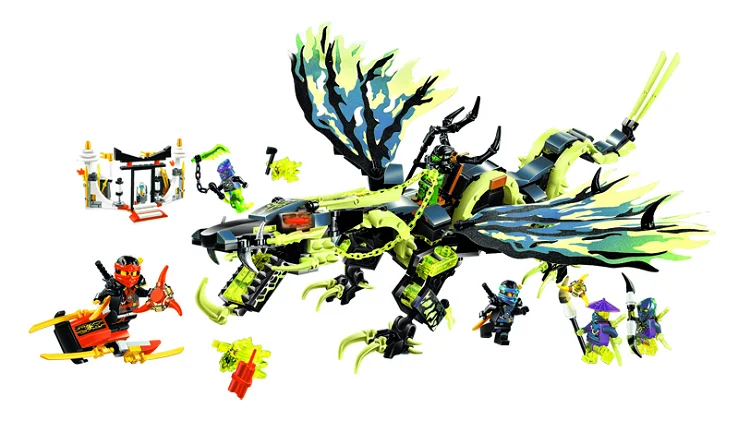 658 шт., конструктор Ninjagoes The Morro Dragon, кубики, модель Ninjagoes, развивающие игрушки для детей
