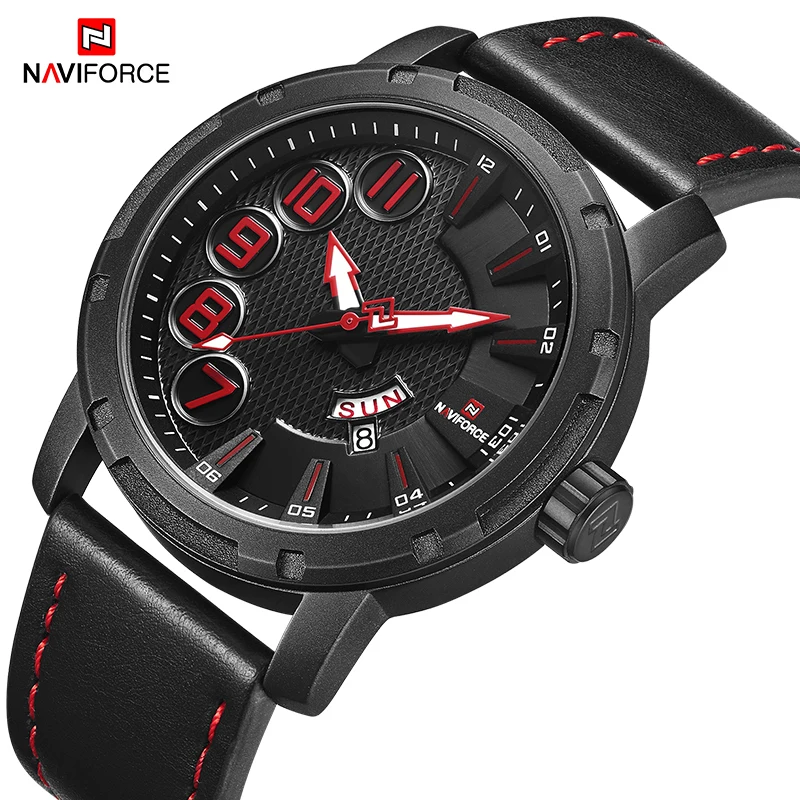 Новинка NAVIFORCE Мужские Бизнес роскошные часы мужские повседневные кварцевые