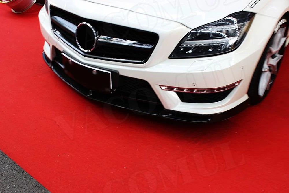 Для W218 углеродное волокно передний спойлер для Mercedez Benz CLS класс CLS300 CLS350 2012- V стиль автомобильный бампер Защита подбородка
