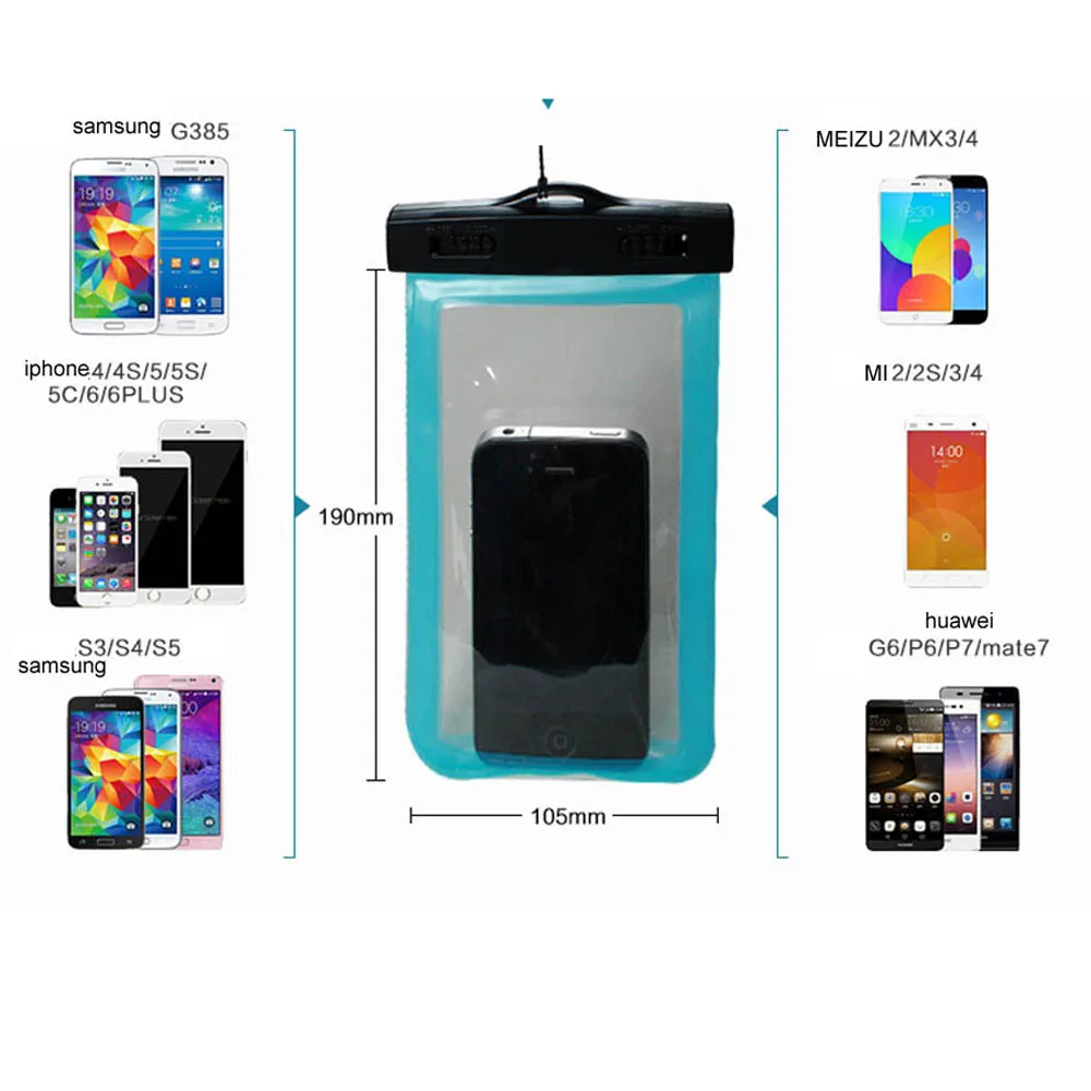 Водонепроницаемый Прозрачный Телефон Защитные Сумки с Ремешком Сухой Сумка