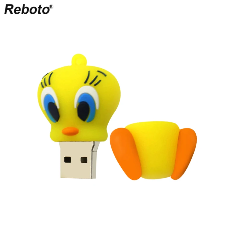 Птичка Твити USB флэш-накопитель 64 ГБ животное U диск 4 ГБ 8 ГБ 16 ГБ 32 ГБ флеш-накопитель кремниевый USB мини-джойстик Флешка внешний накопитель