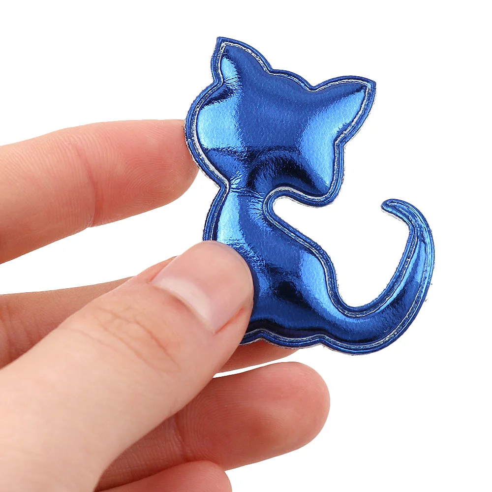 10 шт. микс модные нашивки из искусственной кожи в форме кошки войлочные