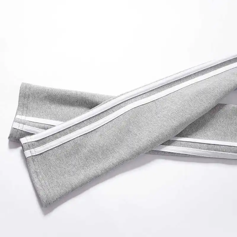 gray stripe Женские леггинсы в полоску из смешанного хлопка, Повседневная Уличная одежда для активного отдыха, однотонные штаны, женские Стрейчевые облегающие леггинсы, брюки - Цвет: gray stripe