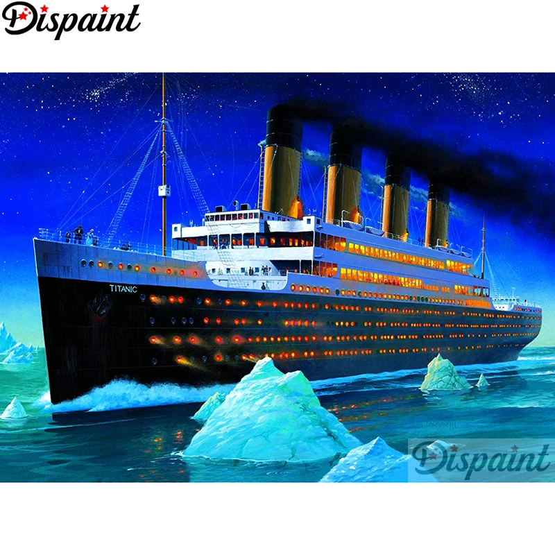 

Dispaint Full Square/Round Drill 5D DIY Diamond Painting "Cruise ship scenery" Embroidery Cross Stitch 5D Home Decor A18461