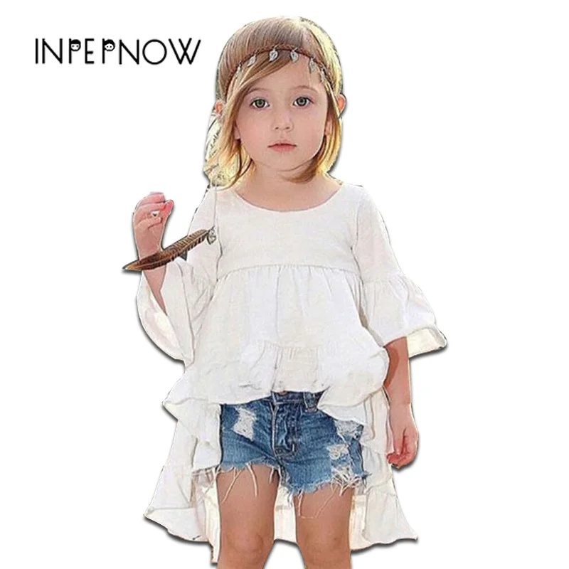 INPEPNOW Kids Dresses for Girls Elegant Princess Tide Baby Cotton Dress Wedding Party Children Wear Clothes LYQ-CZX42 | Детская одежда