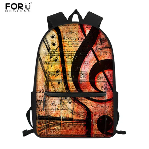 FORUDESIGNS/Винтажные школьные сумки, набор музыкальных нот, пианино, клавиатура, 3D принт, 3 шт., модные школьные рюкзаки для детей, студентов, сумка, рюкзак - Цвет: HMC1358Z58
