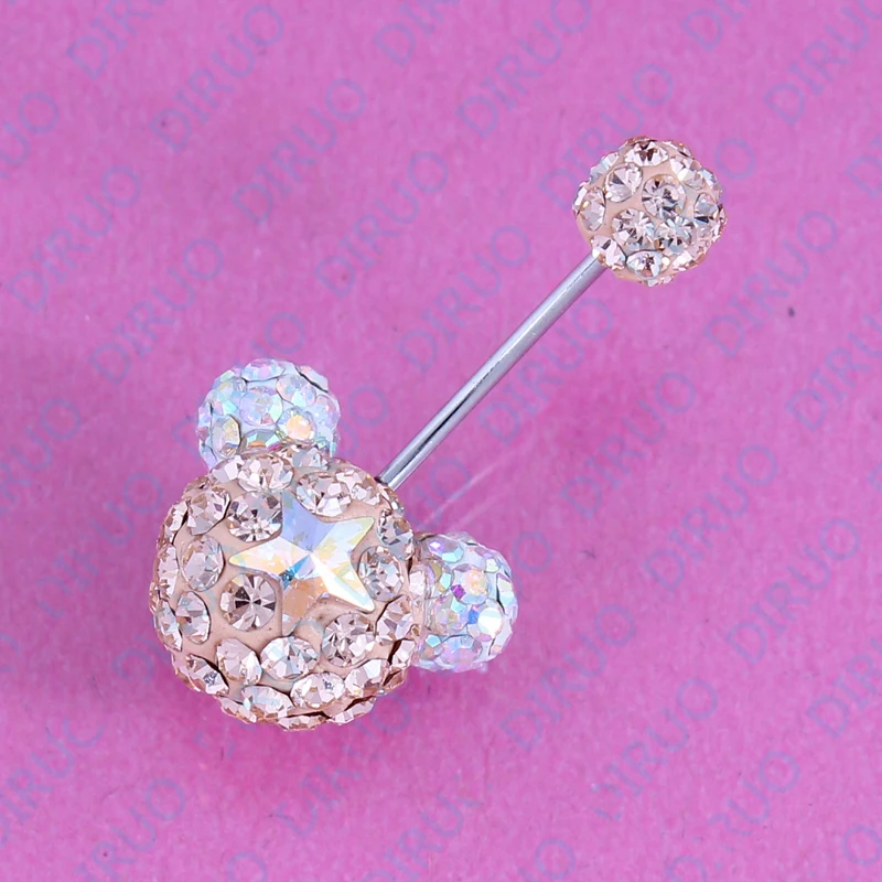 Пятиконечная звезда прекрасные блестят Митч пирсинг ювелирные изделия