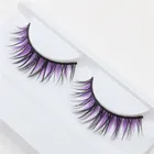 Натуральные и мягкие цветные накладные ресницы для сцены, художественная студия, макияж для глаз, синие и черные толстые накладные ресницы