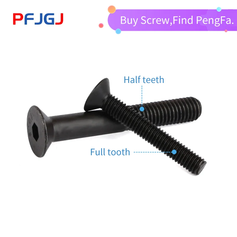 M2 M2.5 M3 10 9 Peng Fa DIN7991 черная класса плоская внутренняя шестигранная потайная