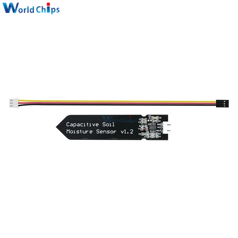 2 шт. емкостный сенсорный экран аналоговые влажности почвы Сенсор 3,3~ 5,5 V коррозионно-стойкие с гравитационным 3-контактный Интерфейс для Arduino Raspberry