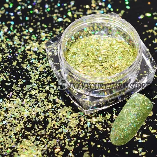 12 цветов Радужный лазер для ногтей художественные блестки лист порошок Алмазный