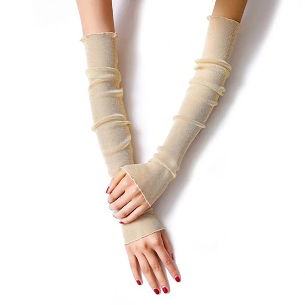 MQUPIN Защита от солнца рукав лето Вождение лед тонкая сетка пряжа покрытие