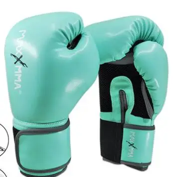 MaxxMMA женские/женские Профессиональные боксерские перчатки Муай Тай ПУ Кожаные